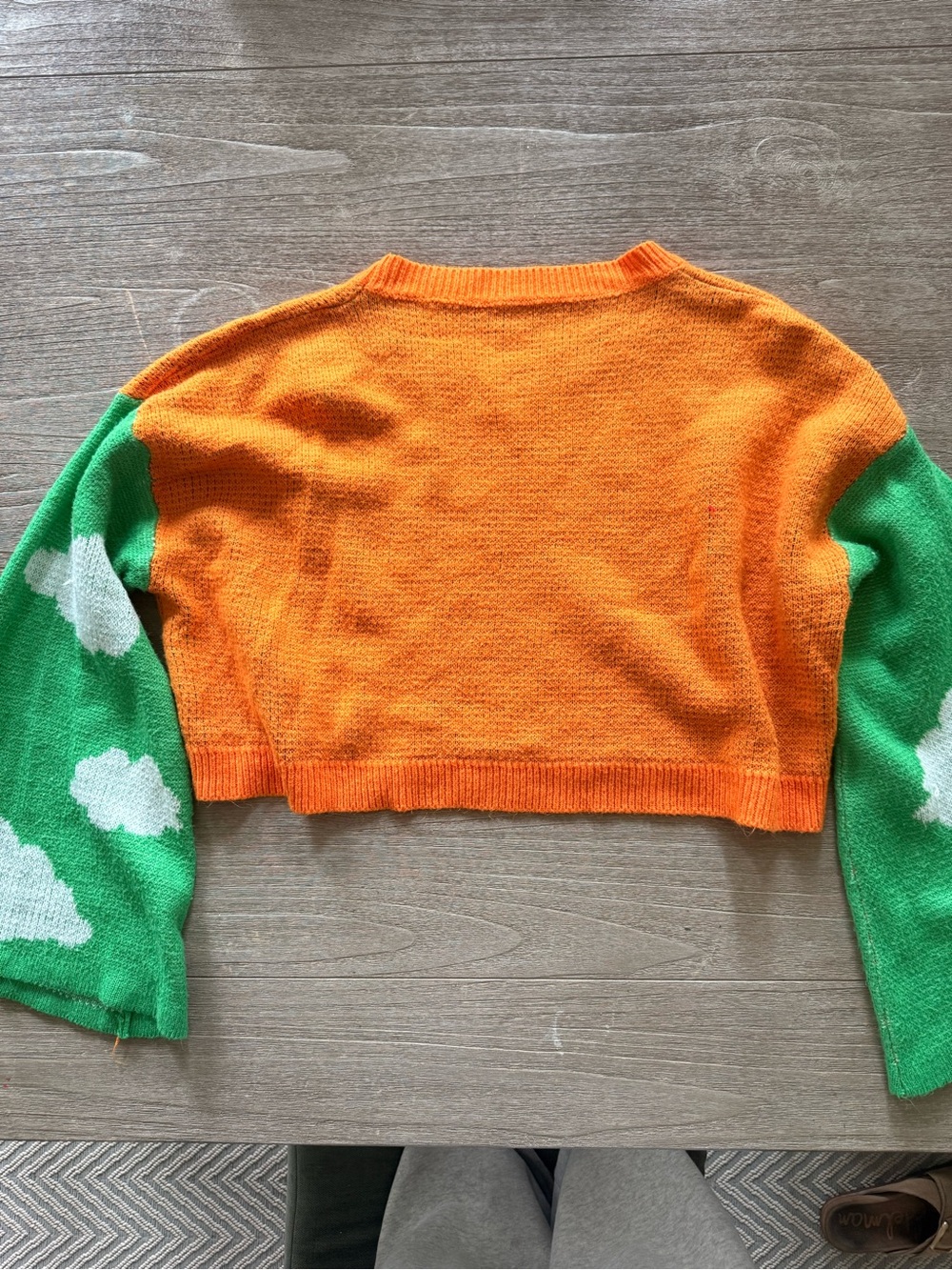 Vintage Women’s Rainbow Crop Sweater Retro 70’s one size - Picture 5 of 6